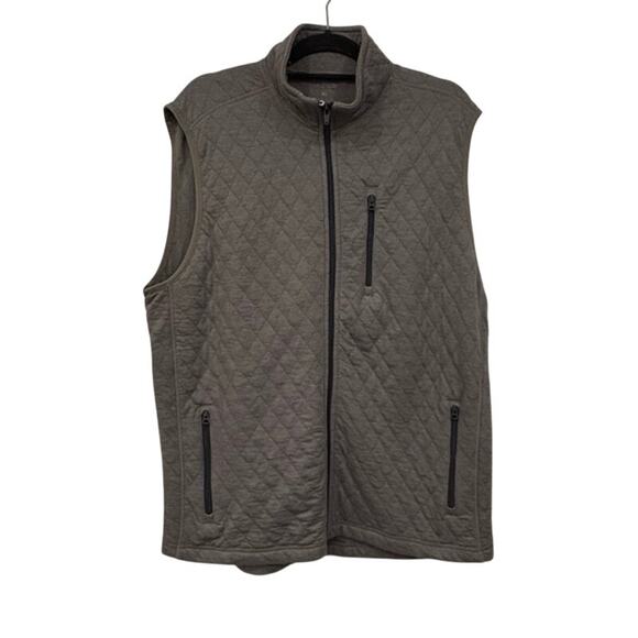 J. Crew Mens Quilted Fleece Vest Size XL Grey Full Zip Fisherman 2023 - Picture 1 of 8